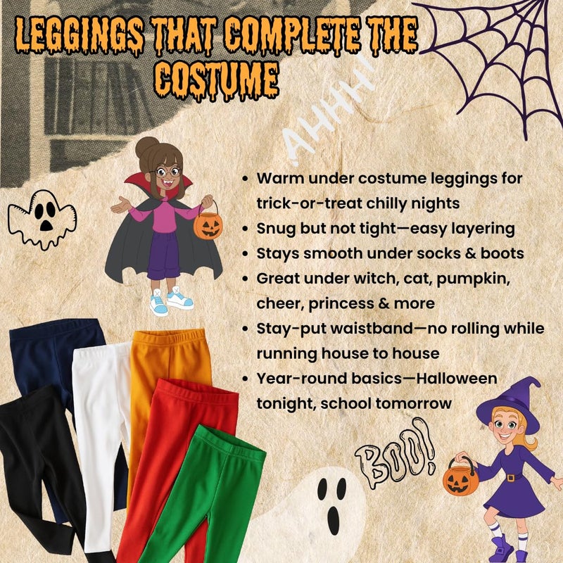 Popular Girls Leggings Ankle Length Comfortable Leggings for Girls. Cotton Footless Tights Soft Breathability Black 10 - Image 5